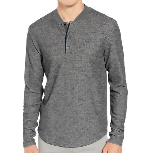 Herren Langarmshirt mit Knopfleiste und strukturiertem Design Echoarchiv