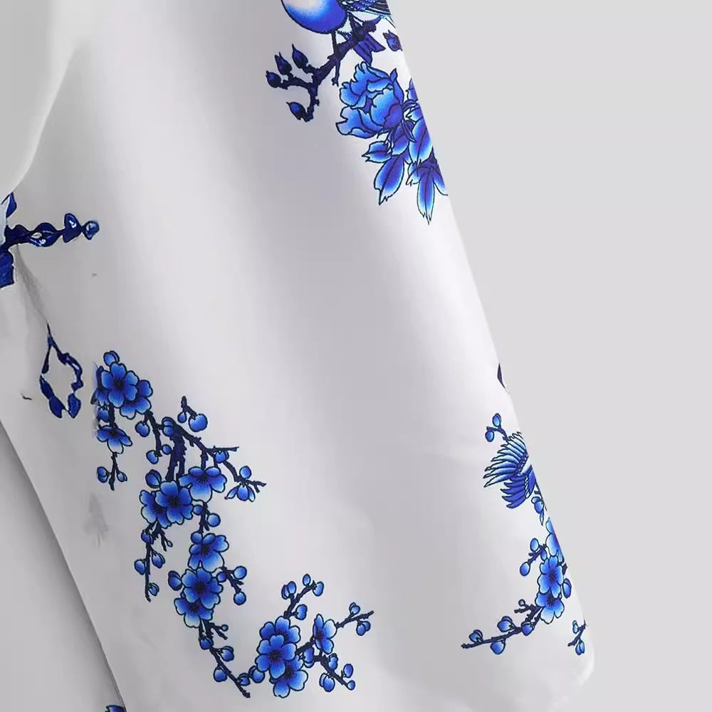 Herren Kurzarmhemd mit elegantem floralem Druck und hochwertigem Material Echoarchiv