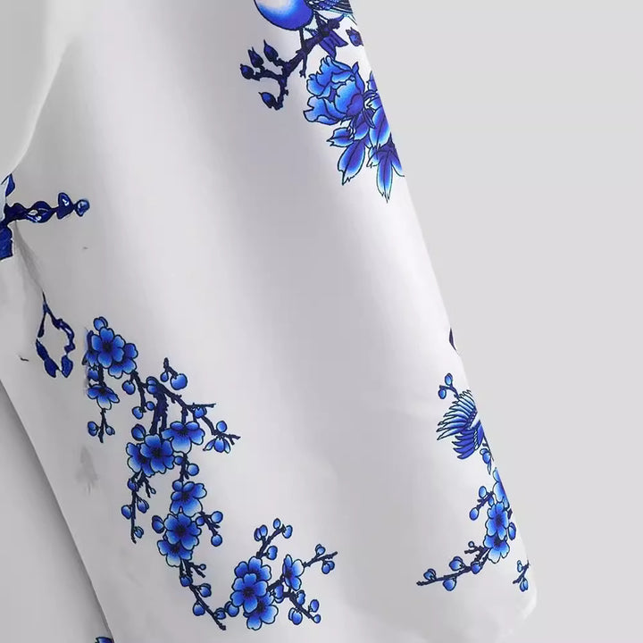 Herren Kurzarmhemd mit elegantem floralem Druck und hochwertigem Material Echoarchiv