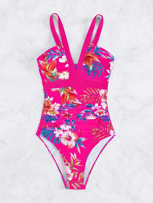 Damen Einteiliger Badeanzug mit anspruchsvollem Floral-Design Echo Archiv