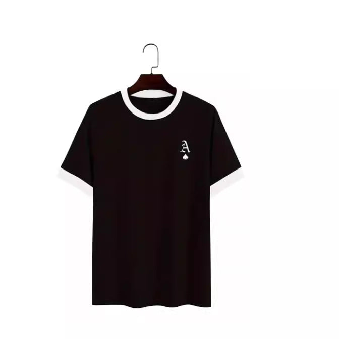 Herren T-Shirt mit modernem Motiv und kontrastierendem Kragen Echoarchiv