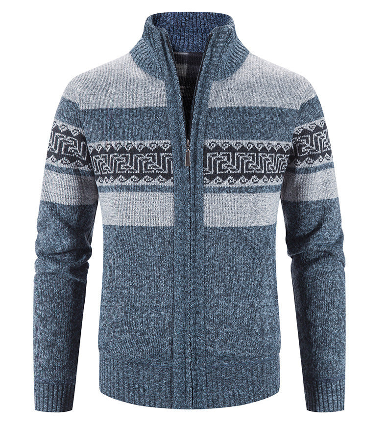 Herren gemütlicher Strickjacke mit Zip-Kragen Echoarchiv