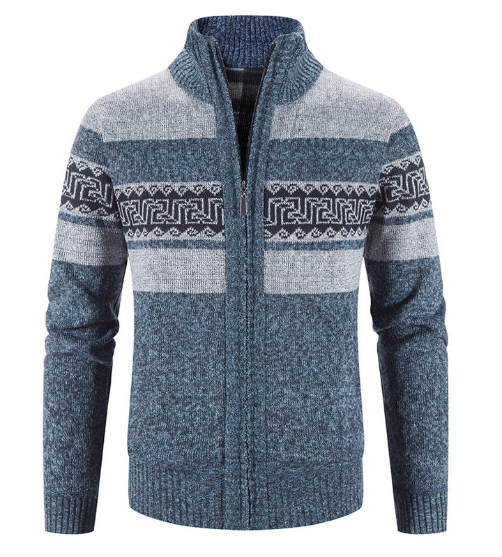 Herren gemütlicher Strickjacke mit Zip-Kragen Echoarchiv