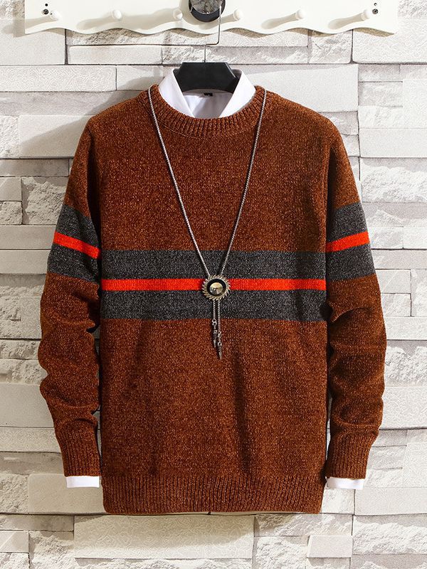 Herren modischer Pullover mit gestreiftem Design und hohem Komfort Echoarchiv