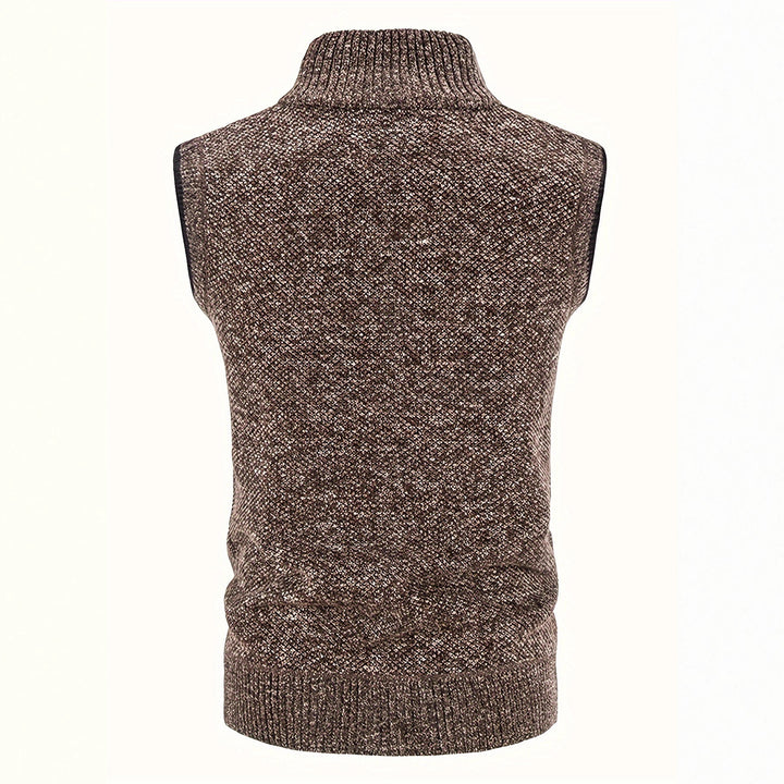 Herren Strickweste mit hohem Kragen und seitlichen Taschen Echoarchiv