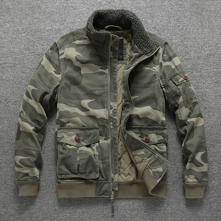 Herren Winter‑Bomberjacke im Field‑Stil mit Teddykragen, gesteppter Isolierung und Utility‑Taschen Echoarchiv