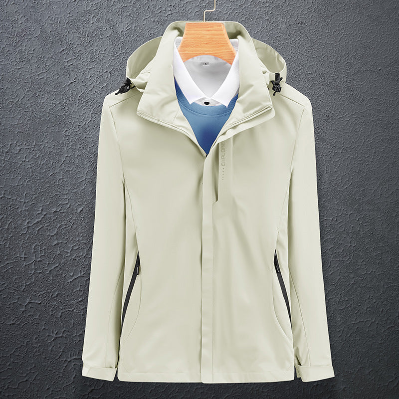 Herren Leichte Softshell-Kapuzenjacke mit verdecktem Reißverschluss und winddichter Membran Echoarchiv