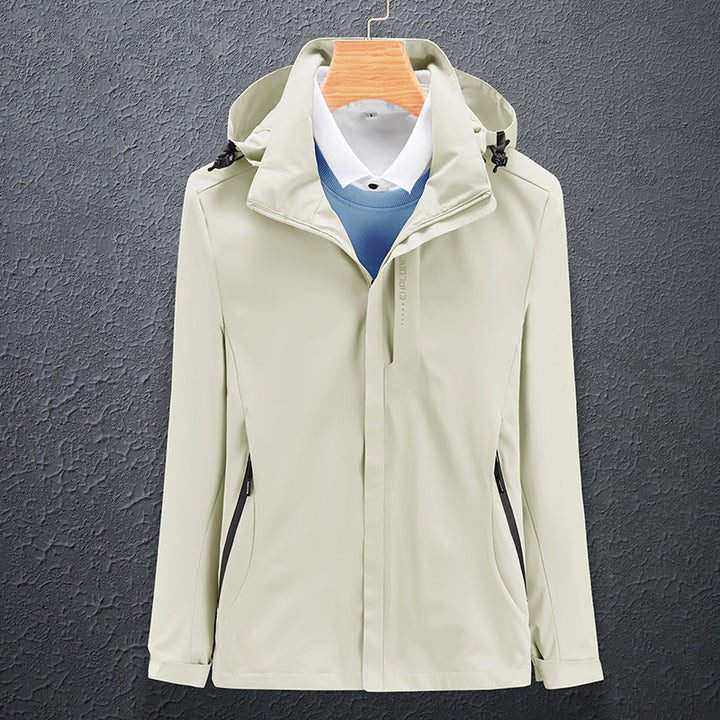 Herren Leichte Softshell-Kapuzenjacke mit verdecktem Reißverschluss und winddichter Membran Echoarchiv
