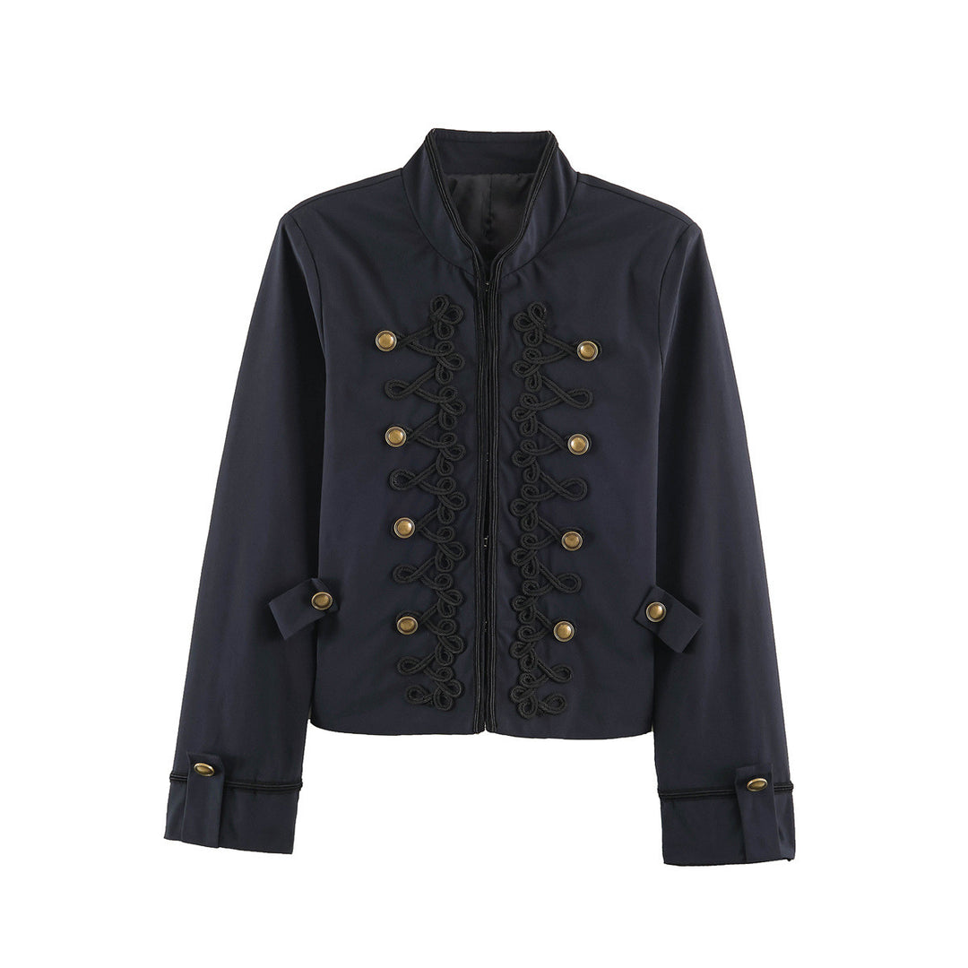Damen Kurzblouson im Militärstil mit ornamentaler Kordel- und Knopfverzierung Echo Archiv