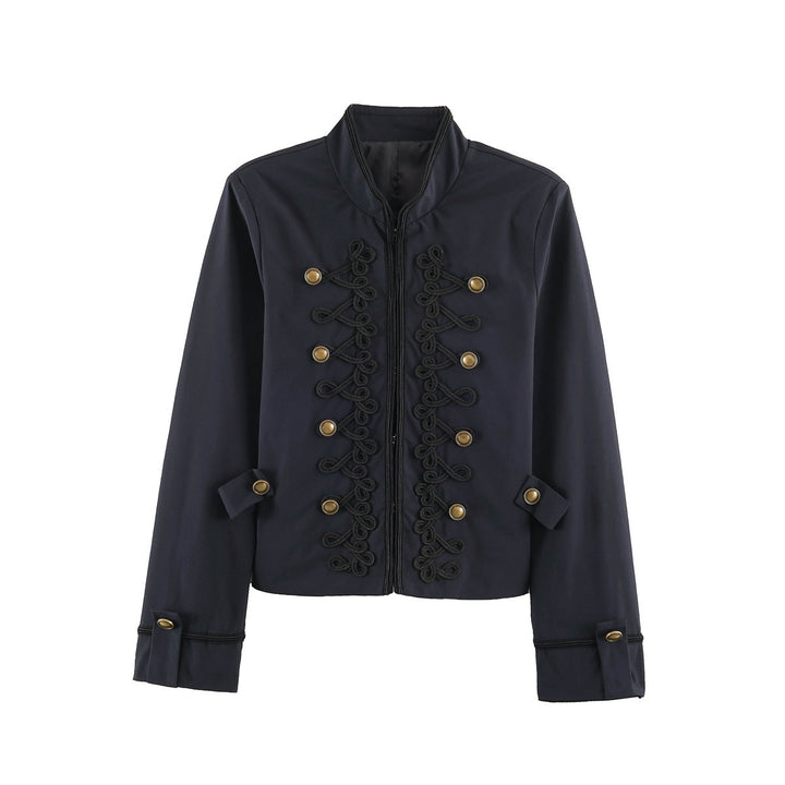 Damen Kurzblouson im Militärstil mit ornamentaler Kordel- und Knopfverzierung Echo Archiv