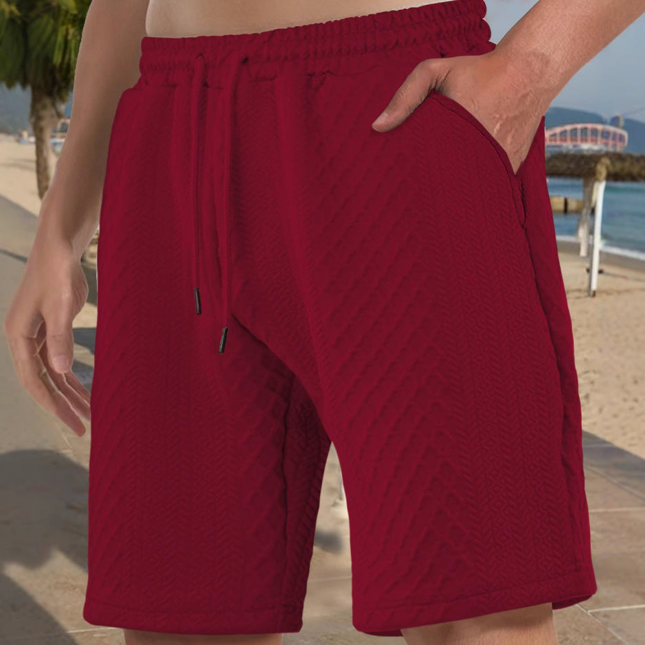 Herren nan strukturierte Strand-Bermuda aus Waffeljersey mit elastischem Kordelbund und schrägen Eingrifftaschen Echo Archiv
