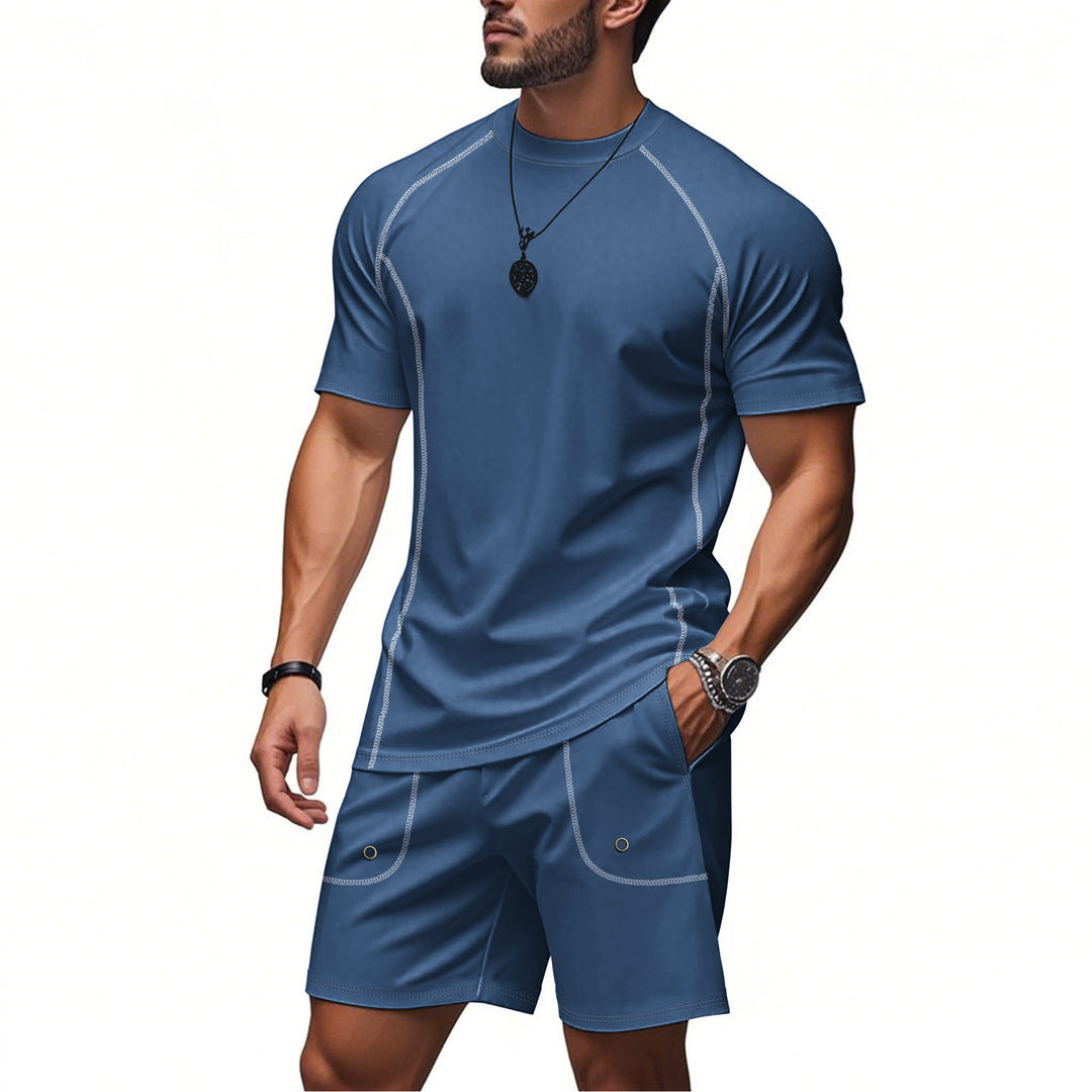 Herren Sportliches Kurzarm-Set aus atmungsaktivem Material mit praktischen Taschen Echoarchiv
