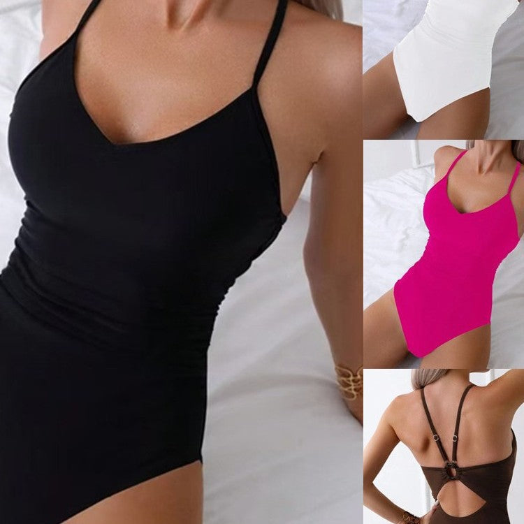 Damen Eleganter Einteiler mit verstellbaren Spaghettiträgern Echo Archiv