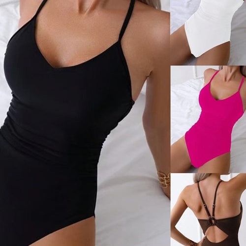 Damen Eleganter Einteiler mit verstellbaren Spaghettiträgern Echo Archiv