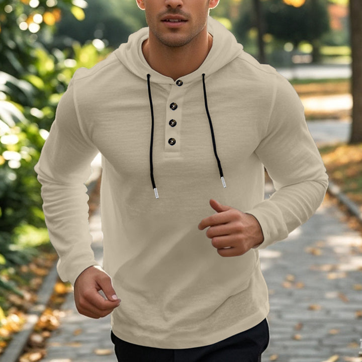 Herren Sport Hoodie mit Knopfleiste und atmungsaktiven Eigenschaften Echoarchiv