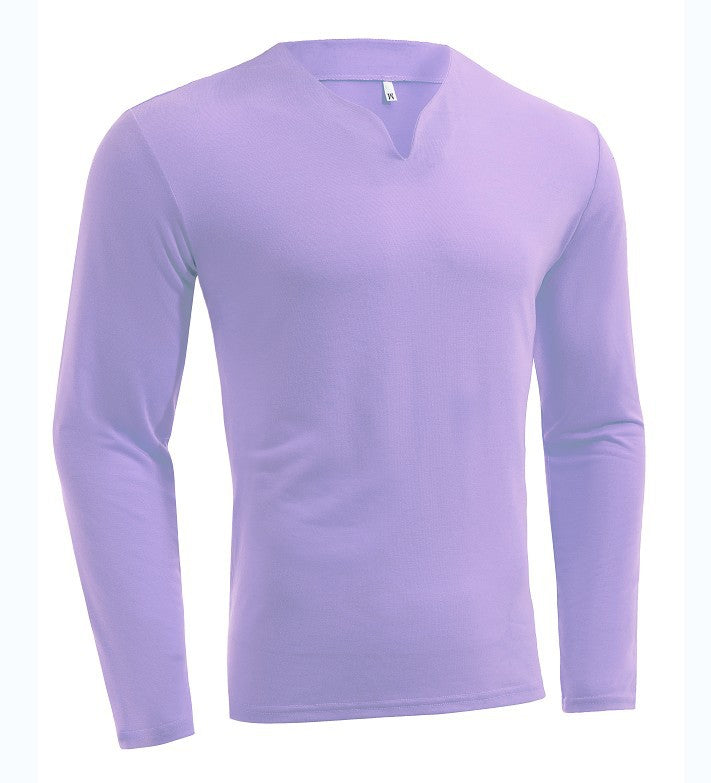 Herren nan Langarmshirt mit V-Ausschnitt Slim Fit Baumwollmix und elastischem Komfortbund Echo Archiv