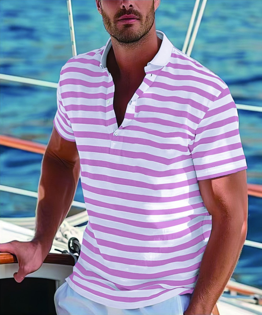 Herren Poloshirt mit stilvollem Streifenmuster und modernem Kragen Echoarchiv