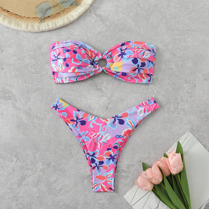 Damen Bandeau-Bikini mit raffiniertem Blumenmuster Echo Archiv