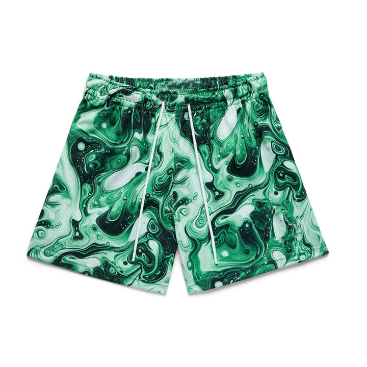 Herren Badeshorts mit abstraktem Wirbelmuster Echoarchiv