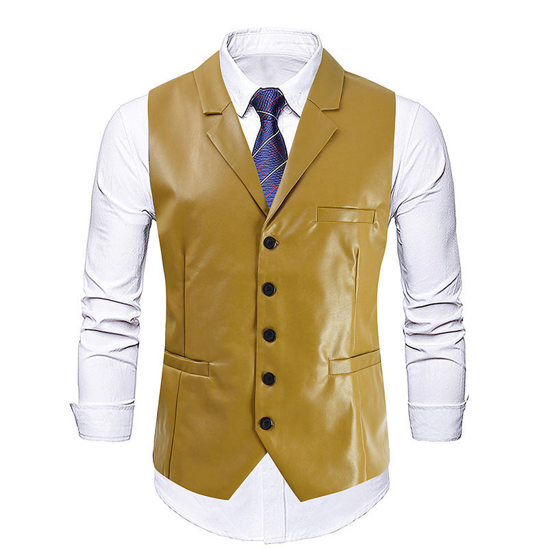 Herren elegante Kunstlederweste Echoarchiv