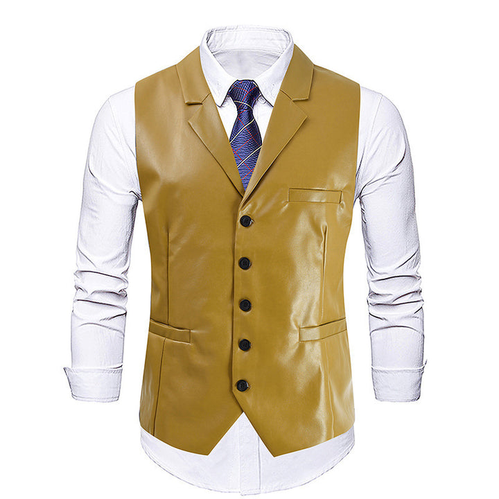 Herren elegante Kunstlederweste Echoarchiv