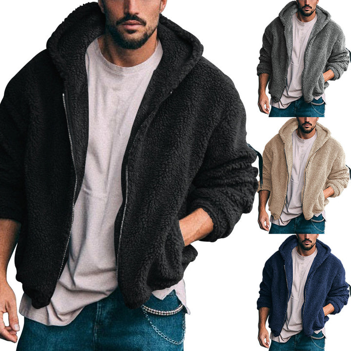 Herren Komfortable Fleecejacke mit Kapuze und weichem Innenfutter Echoarchiv