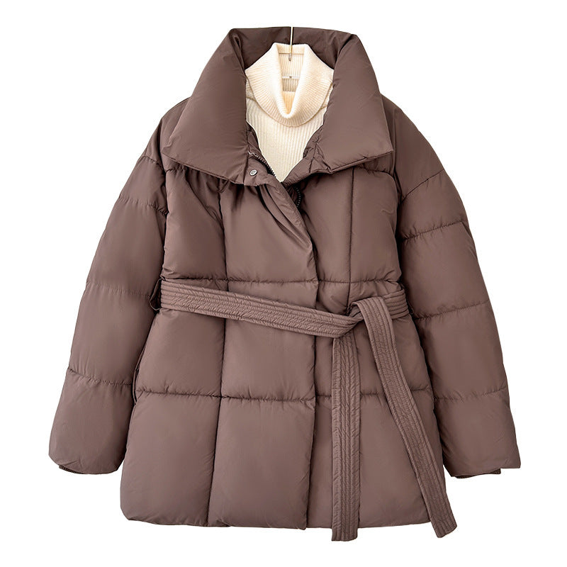 Damen nan gesteppte Winterjacke mit Taillengürtel, Stehkragen und Rippbündchen Echo Archiv