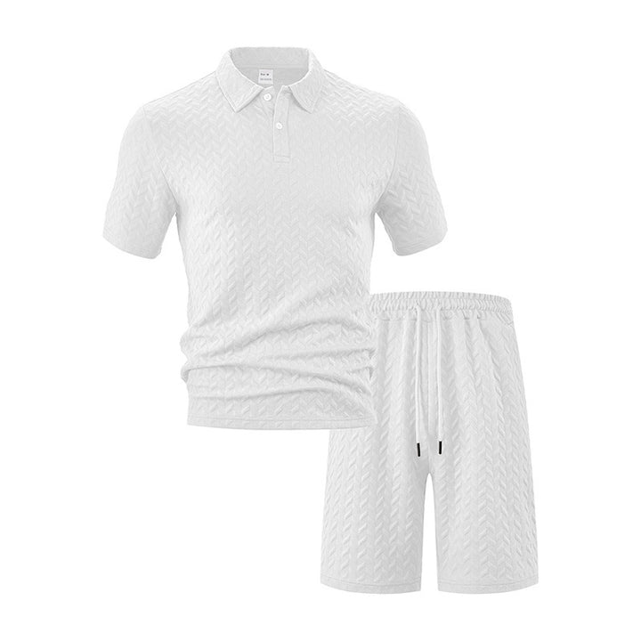 Herren elegantes Sport-Set mit strukturierter Oberfläche und bequemem Kurzarm-Polo Echoarchiv