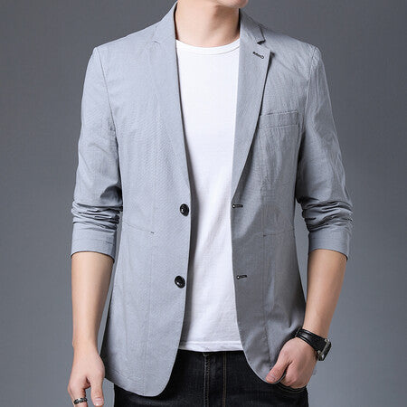 Herren legerer Blazer mit strukturiertem Stoff Echoarchiv