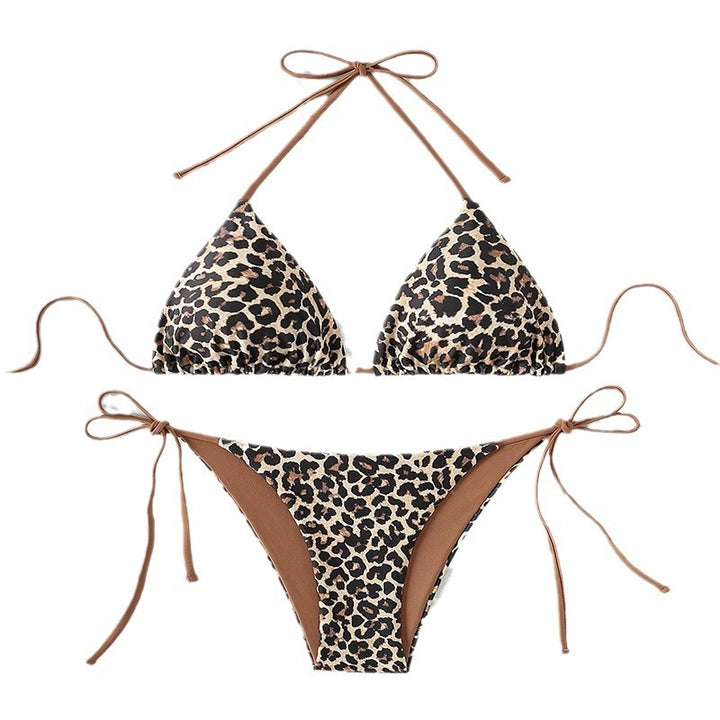 Damen Triangel-Bikini mit animalischem Muster und verstellbaren Bindebändern Echo Archiv