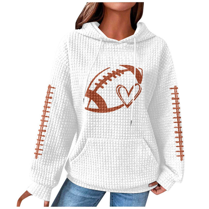 Damen Bequemer Kapuzenpullover mit Herzmotiv Echoarchiv