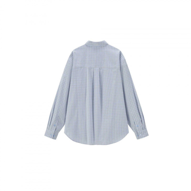 Unisex Weitgeschnittenes kariertes Overshirt mit aufgesetzter Brusttasche und abgerundetem Saum Echo Archiv