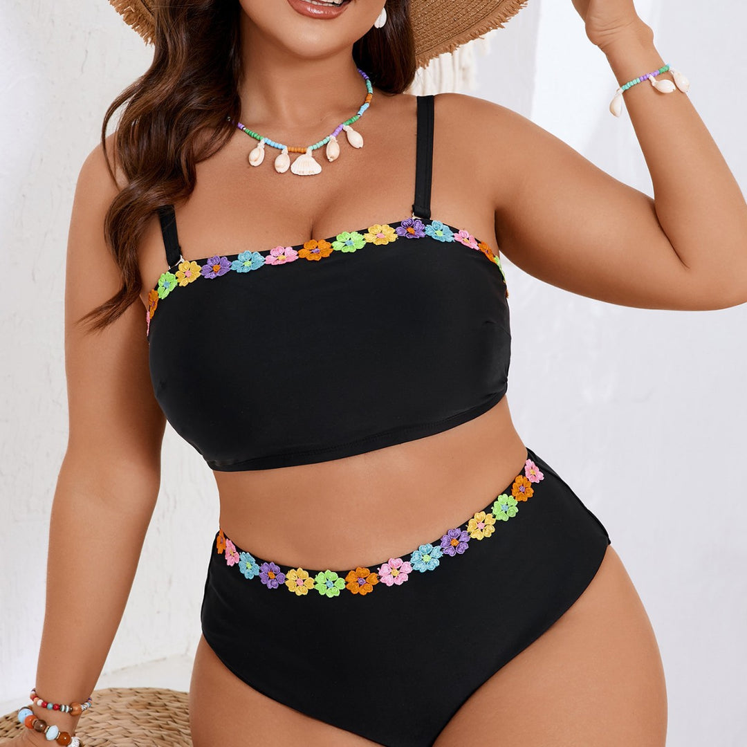 Damen Bandeau-Bikini-Set mit floralem Akzent Echo Archiv