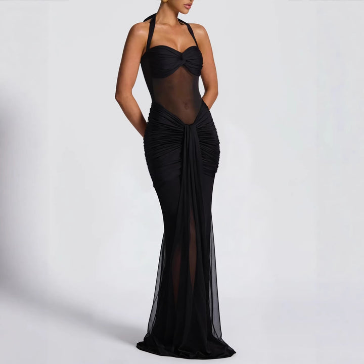 Damen elegantes Kleid im Bodycon-Stil mit raffiniertem Mesh-Einsatz Echo Archiv