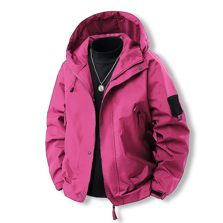 Herren Funktionale Kapuzen‑Übergangsjacke mit wasserabweisender Hülle, Utility‑Taschen & verstellbarem Saum Echoarchiv