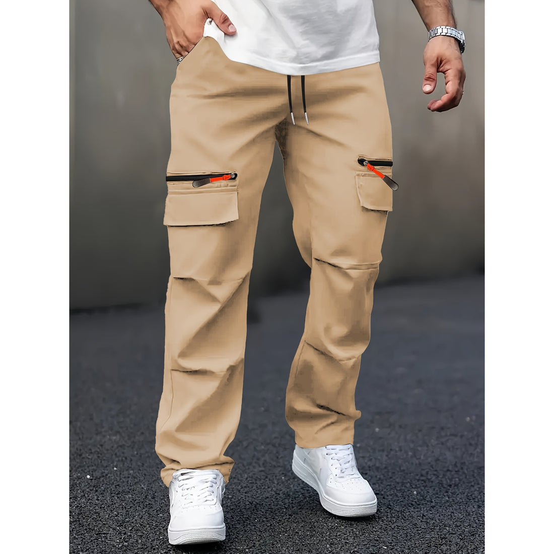 Herren cargo Hose mit innovativen Taschen und elastischem Bund – Bravaro