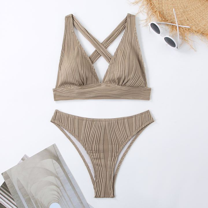 Damen Plissierter Bikini mit Cross-Back-Design Echo Archiv