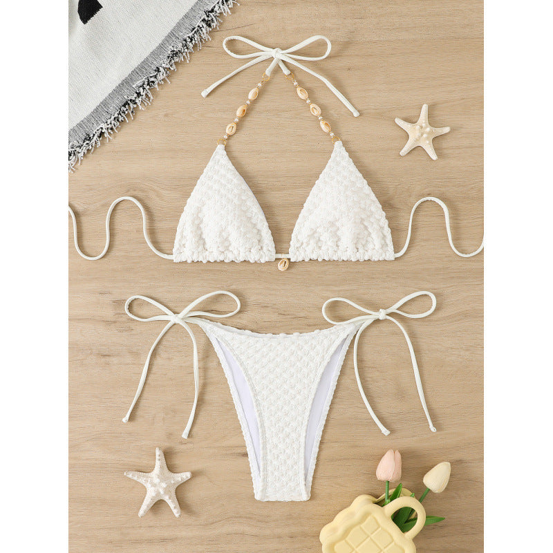 Damen Häkel-Bikini-Set mit verstellbaren Seitenschnüren und einzigartigem Design Echo Archiv