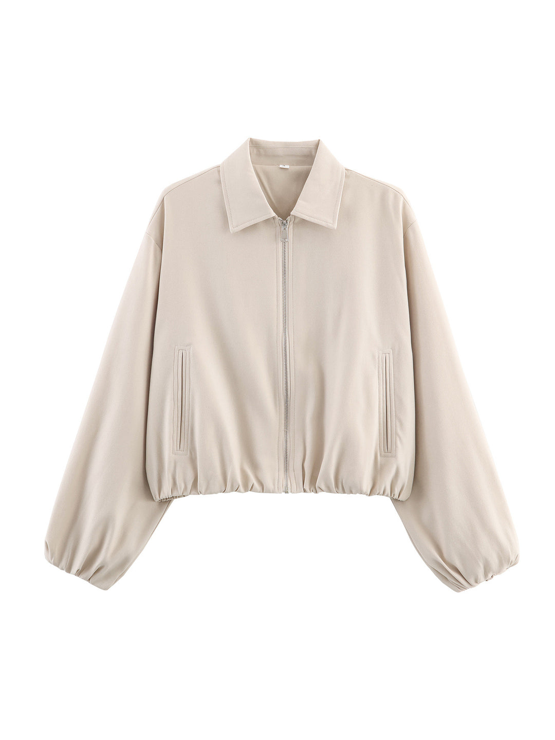 Damen Kurzjacke im Harrington‑Stil mit Polka‑Dot‑Muster, Ballonärmeln und elastischem Saum Echo Archiv