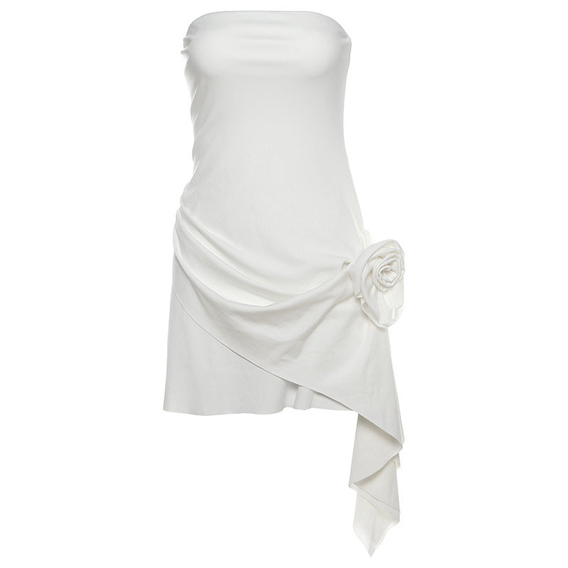 Damen kurzes Wickelkleid mit Blumenapplikation Echo Archiv