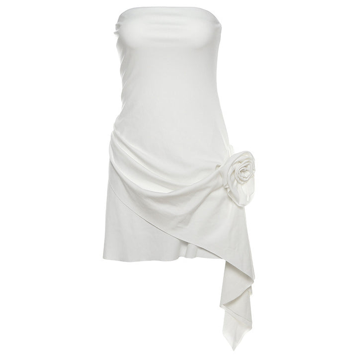 Damen kurzes Wickelkleid mit Blumenapplikation Echo Archiv