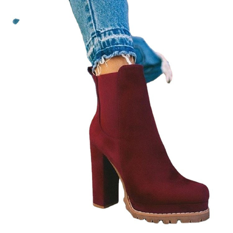 Damen nan Chelsea-Ankleboots mit Plateau, robustem Traktorprofil und Wildlederoptik Echo Archiv
