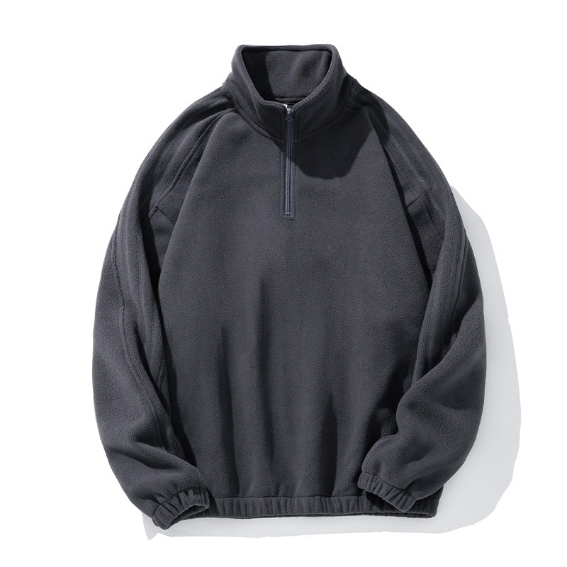Unisex Fleecepullover mit Halbreißverschluss, Stehkragen und elastischem Saum Echo Archiv