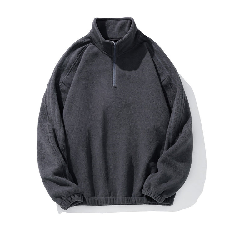 Unisex Fleecepullover mit Halbreißverschluss, Stehkragen und elastischem Saum Echo Archiv