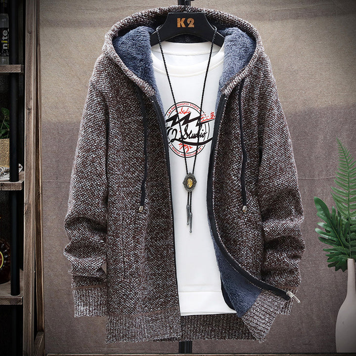 Herren lässige und bequeme Strickjacke mit Fleece-Futter Echoarchiv