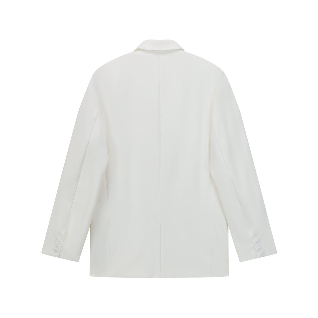 Damen Oversize Blazer mit Reverskragen, Zweiknopfleiste und Pattentaschen Echoarchiv