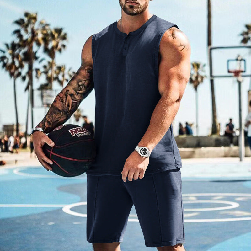 Herren Sportliches Tanktop und kurze Freizeitshorts Echoarchiv