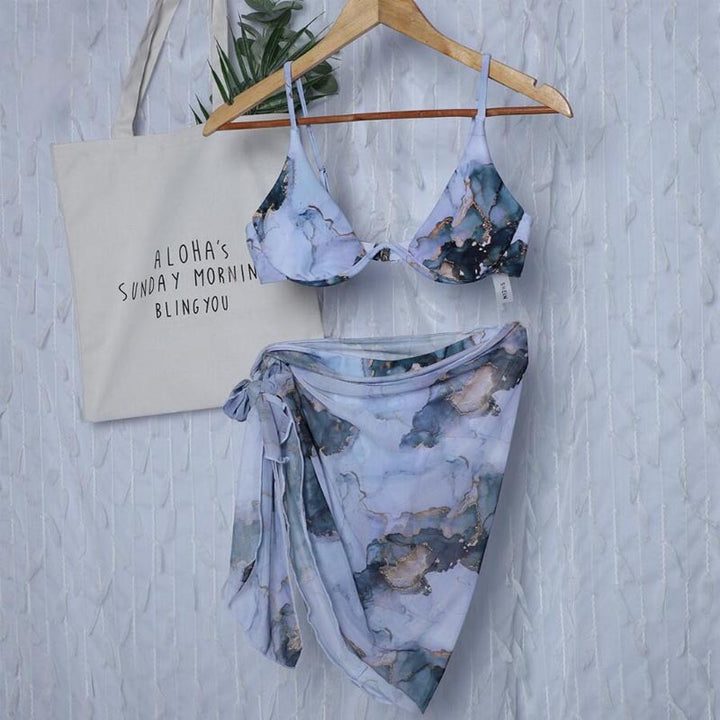 Damen Triangel-Bikini-Set mit Übergroßem Wickelrock Echo Archiv
