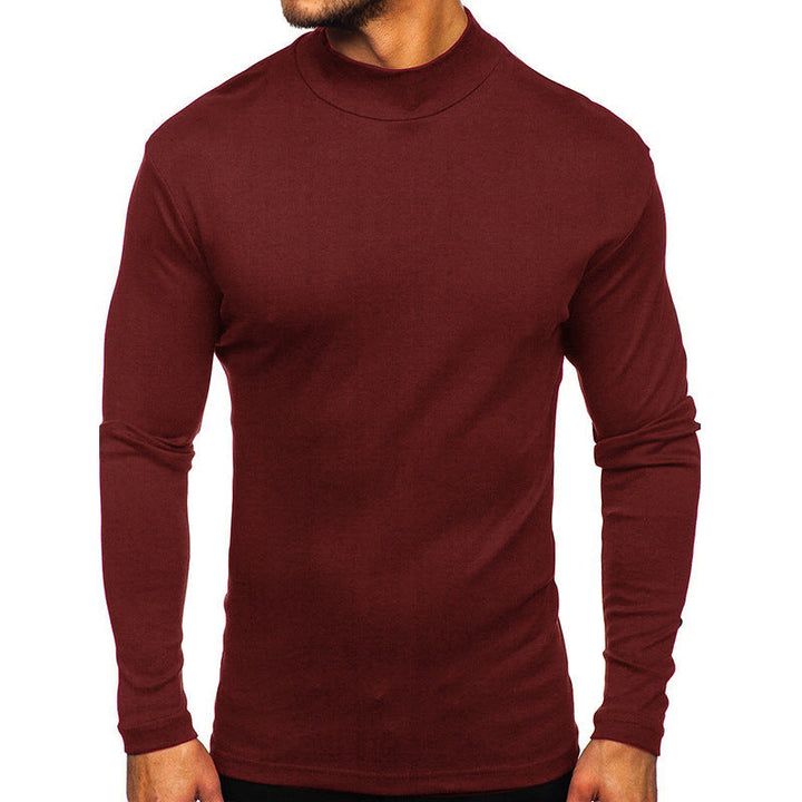 Herren Langarmshirt mit Stehkragen aus hochwertigem Material – Arvello