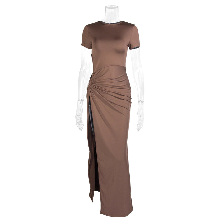 Damen Maxikleid mit seitlichem Schlitz und Knoteinsatz Echo Archiv